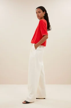 By bar neva slub top | poppy red^ Tops & Shirts