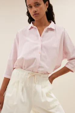 By bar norel pink pinstripe blouse | pink pin stripe^ Blusen