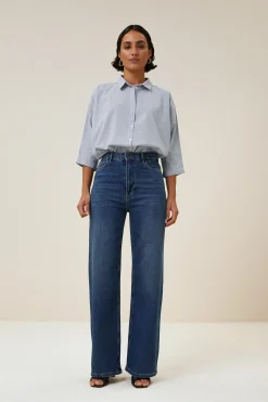 By bar norel pin stripe blouse | indi grey^ Blusen