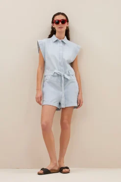 By bar ollie bleached denim suit | bleached denim^ Overalls & Shorts