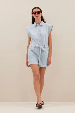 By bar ollie bleached denim suit | bleached denim^ Overalls & Shorts