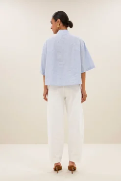 By bar owen pinstripe blouse | sky blue^ Blusen