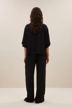 By bar owen viscose blouse | jet black^ Blusen