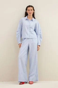 By bar penny pinstripe blouse | sky blue^ Blusen