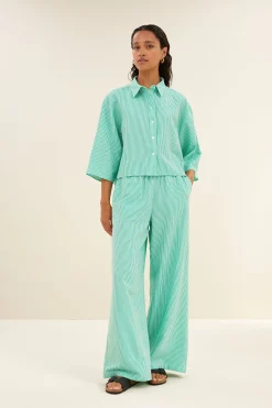 By bar randy green stripe pants | green seer stripe^ Hosen