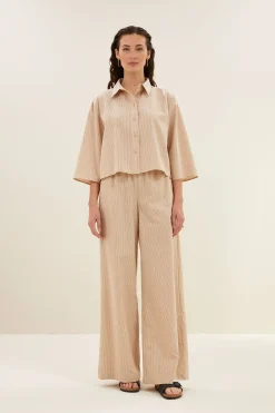 By bar randy lurex stripe pants | copper lurex stripe^ Hosen