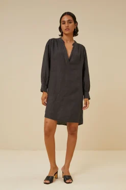 By bar resa linen dress | jet black^ Kleider