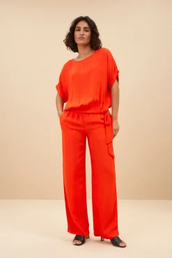 By bar robyn satin stripe pant | bright poppy^ Hosen