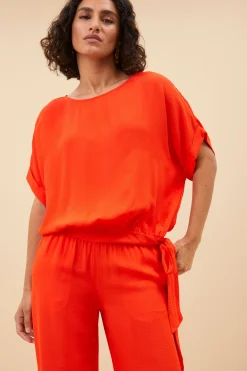 By bar robyn satin stripe pant | bright poppy^ Hosen