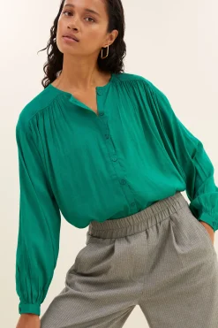 By bar saar blouse | bright green^ Blusen