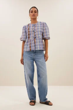 By bar serena check blouse | grid print^ Blusen