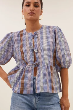 By bar serena check blouse | grid print^ Blusen