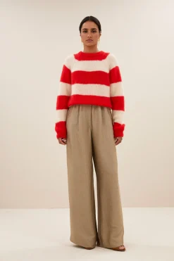 By bar sian stripe pullover | lipstick red stripe^ Strick