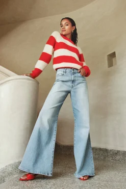 By bar sian stripe pullover | lipstick red stripe^ Strick