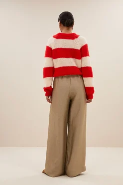 By bar sian stripe pullover | lipstick red stripe^ Strick