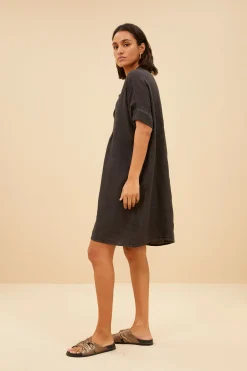 By bar tais linen dress | jet black^ Kleider