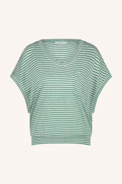 By bar tyler small stripe top | green small stripe^ Tops & Shirts