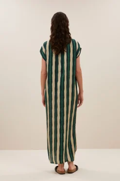 By bar victoria tie dye dress long | green tie dye stripe^ Kleider