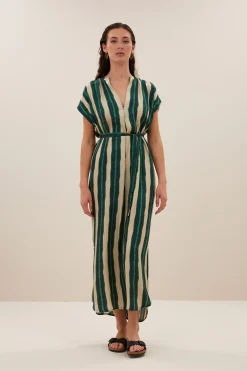 By bar victoria tie dye dress long | green tie dye stripe^ Kleider