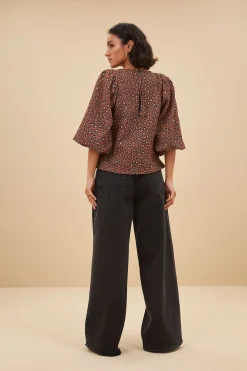 By bar zasu jacquard blouse | brown panter print^ Blusen